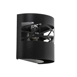 Wandlamp halve cilinder mat zwart