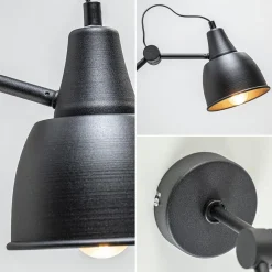Wandlamp industrieel verstelbare arm zwart