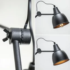 Wandlamp industrieel verstelbare arm zwart