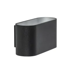 Wandlamp ovaal zwart/zilver g9