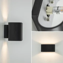 Wandlamp ovaal zwart/zilver g9