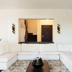 Wandlamp Pipes 48cm zwart/matgoud