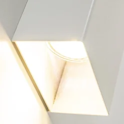 Wandlamp rechthoek wit up+down GU10