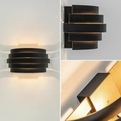 Wandlamp Scudo zwart/goud 25cm