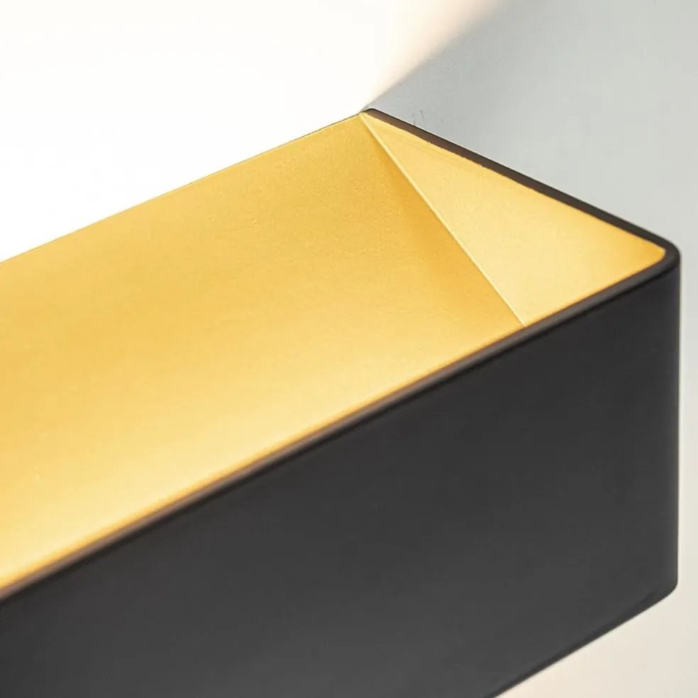 Wandlamp Stretto zwart/goud 20cm