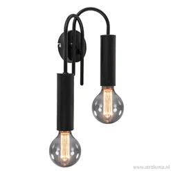 Wandlamp toog dubbel zwart