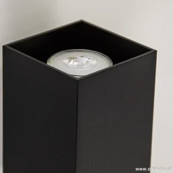 Wandlamp zwart rechthoek up+down gu10