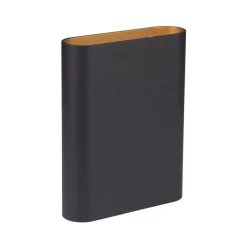 Wandlamp zwart/goud ovaal dimbaar