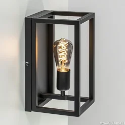 Wand-/plafondlamp rechthoek frame zwart