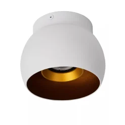 Witte plafondspot GU10 met gouden binnenzijde