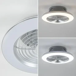 Zilveren ventilator inclusief LED klein