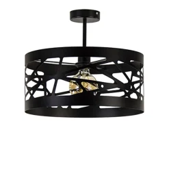 Zwart metalen plafondlamp Scandinavisch