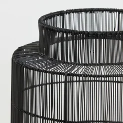 Zwarte draad tafellamp met brons