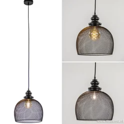 Zwarte hanglamp Karla met gaas