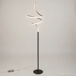 Zwarte krul vloerlamp LED dimbaar