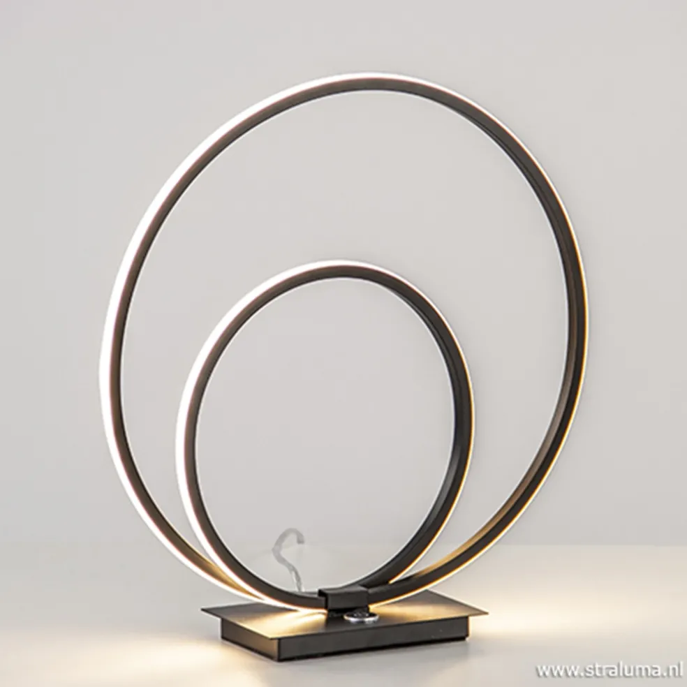 Zwarte LED tafellamp met touchdimmer