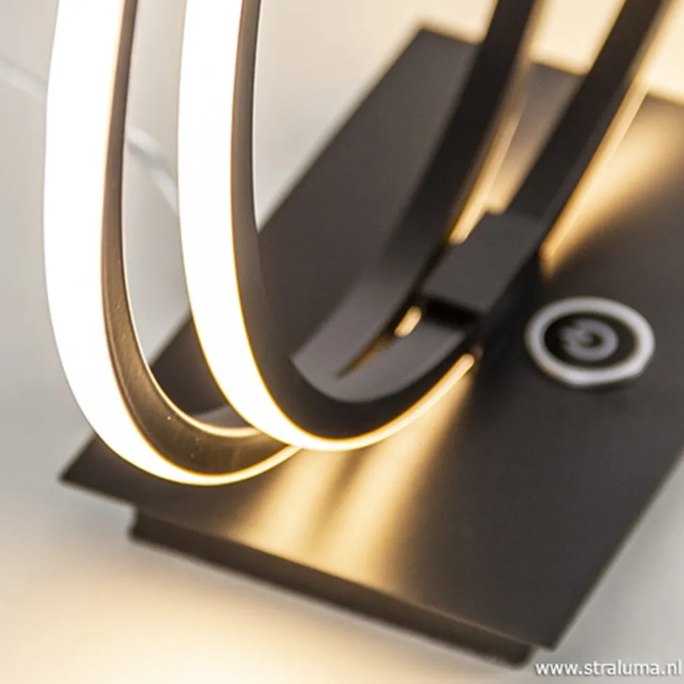 Zwarte LED tafellamp met touchdimmer