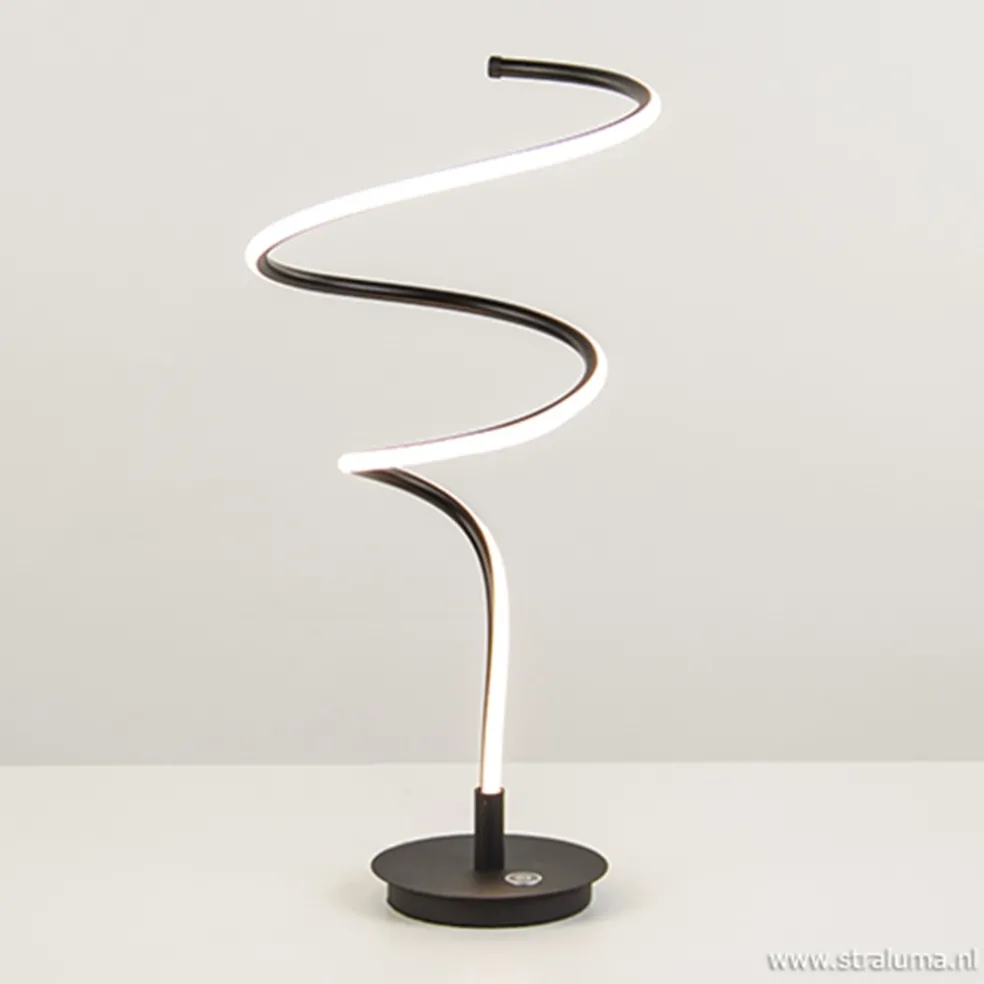 Zwarte LED tafellamp met touchdimmer