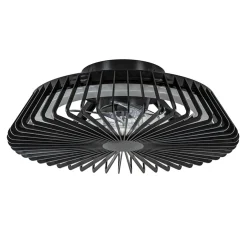 Zwarte plafondventilator mini met dimbaar LED