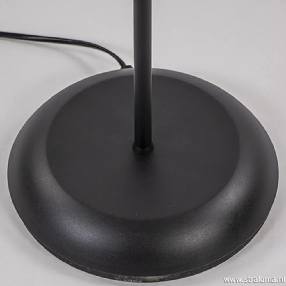 Zwarte vloer/leeslamp touch dimbaar