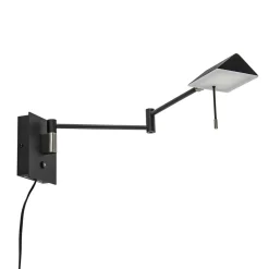 Zwarte wandlamp inclusief dimbaar LED en verstelbare arm