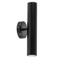 Zwarte wandlamp up+down cilinder GU10